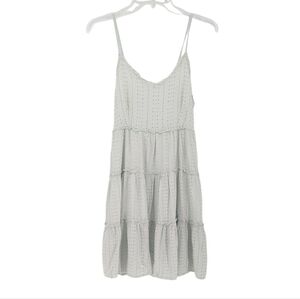 Sim & Sam Eyelet Dress Smocked Back Light Sage Green Medium Cottagecore